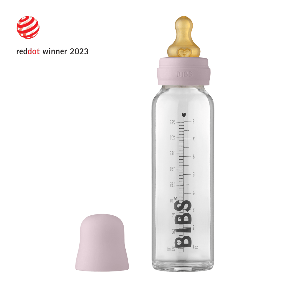 BIBS Tåteflaske i Glass 225 ml – Komplett Sett