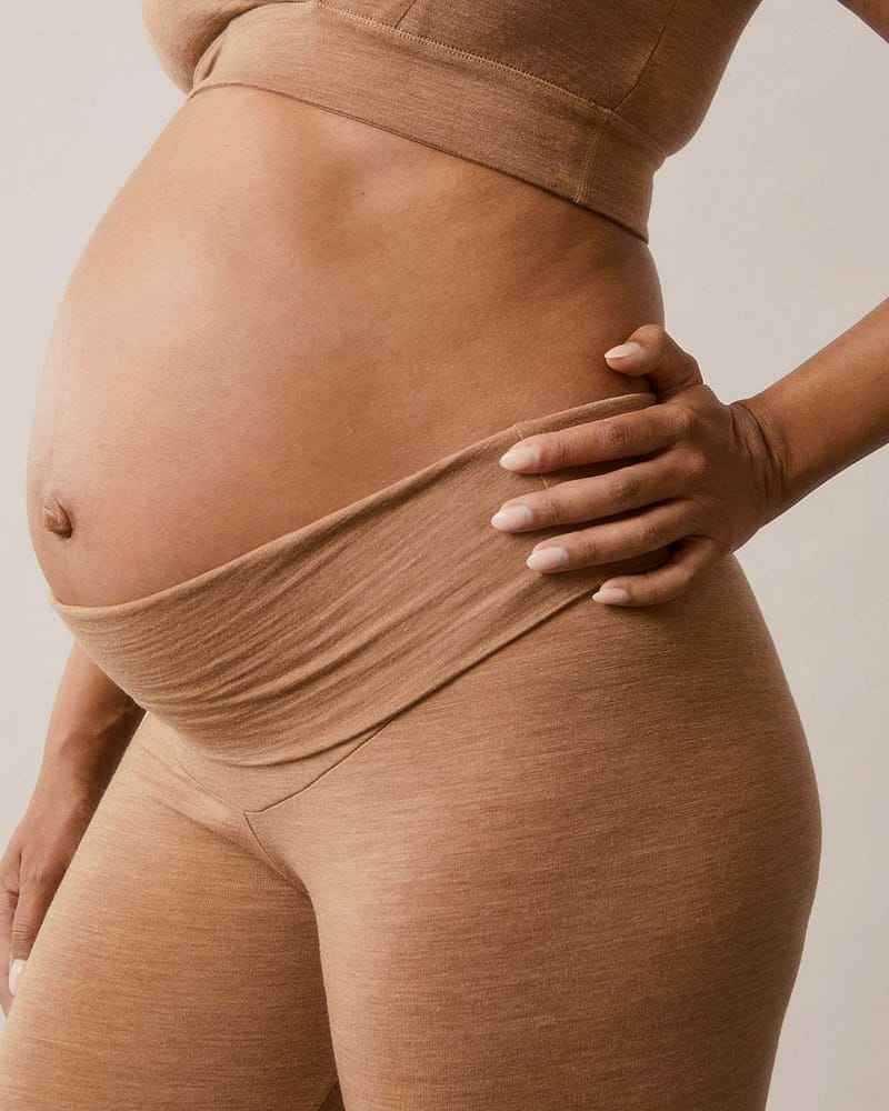 Gravidtights Ull - 95% Økologisk Merino - Sømløs front