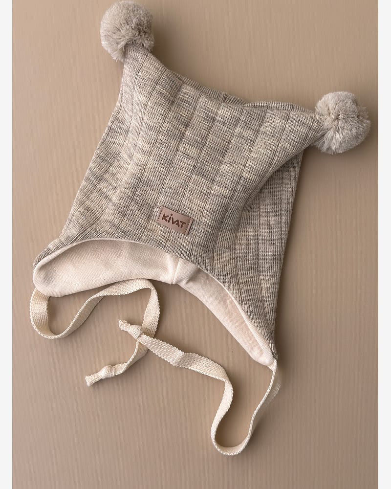 Knytelue Ull m/ Bomullsjersey fôr og Vindstopper | Ubehandlet Ull