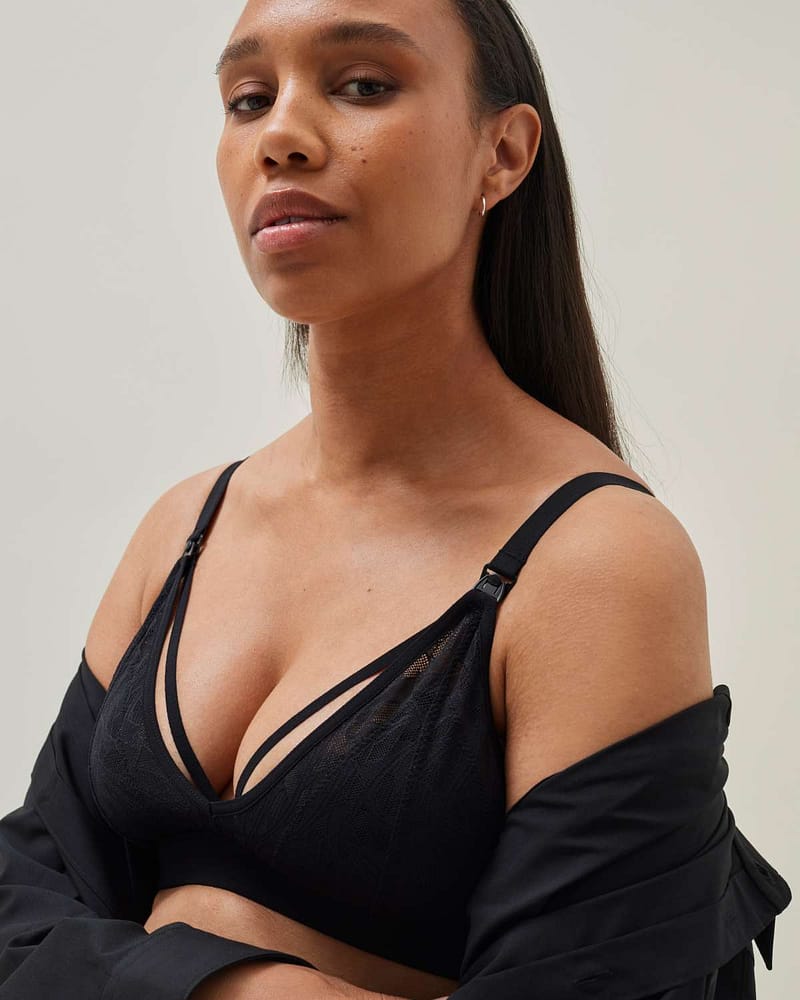 Amme BH Bralett m/ blonder - Lett+ Støtte | Lace Nursing Bra