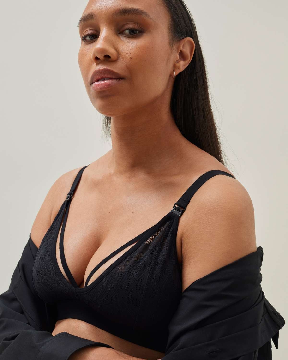 Amme BH Bralett m/ blonder – Lett+ Støtte | Lace Nursing Bra