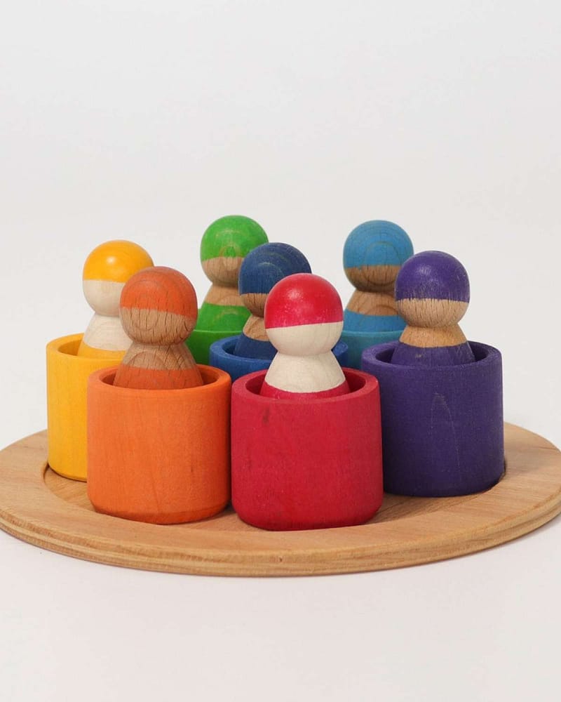 Regnbuens Venner 7stk - 2i1 Leke & Uke-Kalender | Seven Friends in Bowls