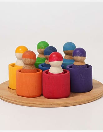 Regnbuens Venner 7stk - 2i1 Leke & Uke-Kalender | Seven Friends in Bowls