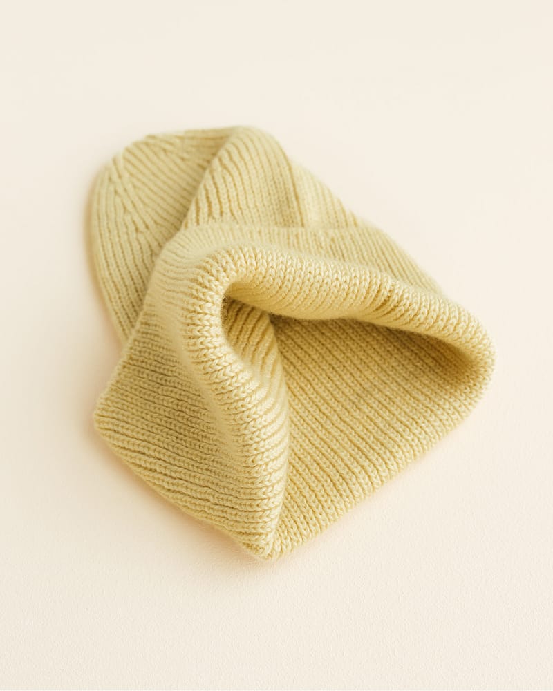 Ull Beanie barn - 100% Merino, Ubehandlet - Rib Lue Fonzie