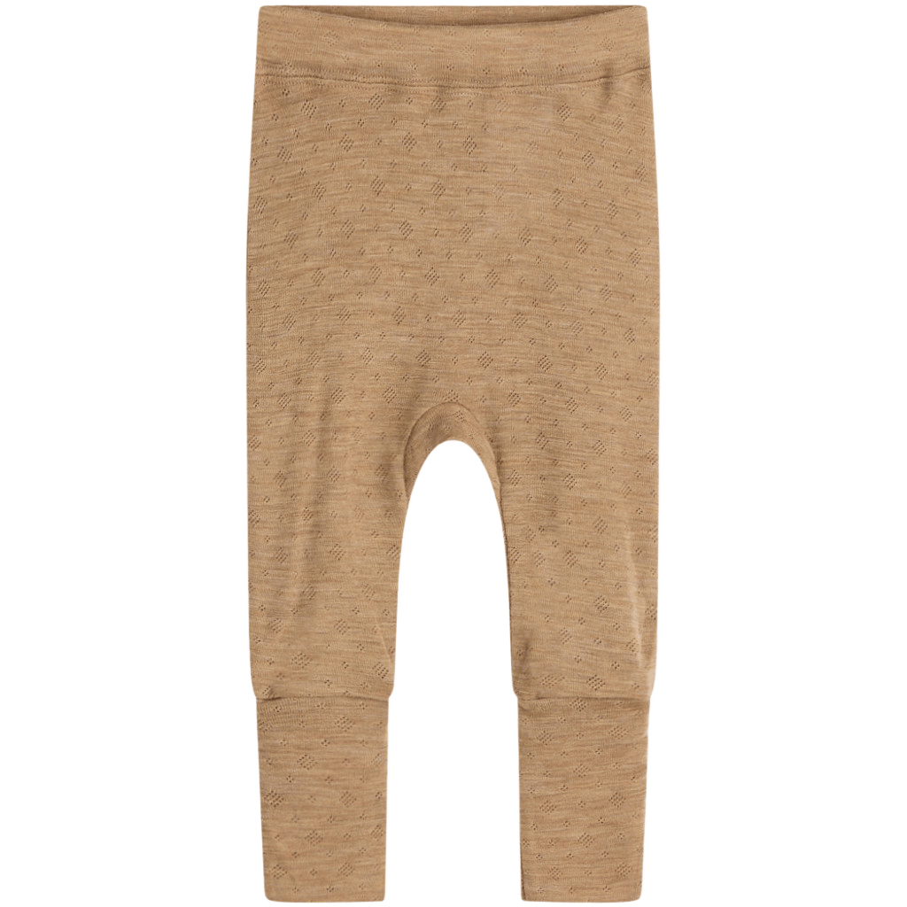 Leggings med trylleføtter – Pointelle, 85% Merino, 15% Silke | HCGils, Biscuit