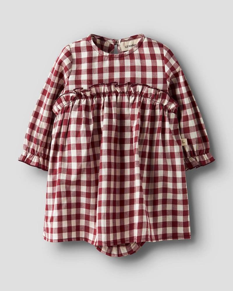 Kjole Baby M/ Volanger - Øko bomull | NBFRIO LS LOOSE BODY DRESS LIL