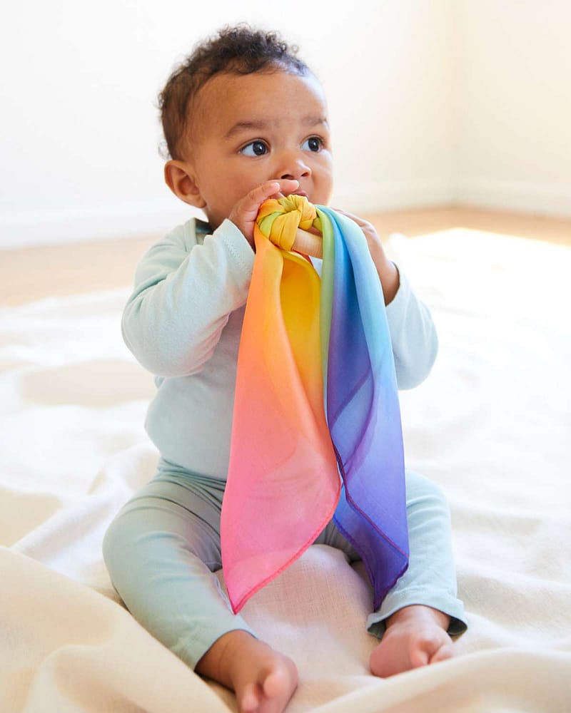 Biteleke m/ koseklut 2i1 - 100% Naturlig | Rainbow Baby Teether