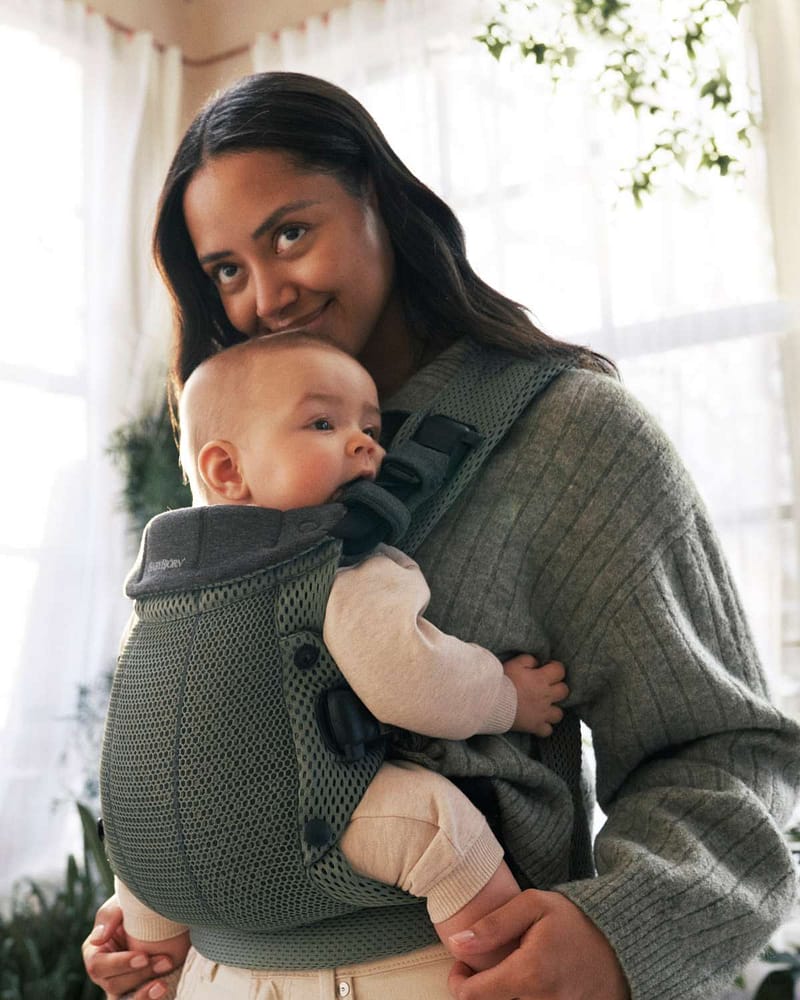 Bæresele Harmony - Front & Rygg - Ekstra Ryggstøtte - Baby Carrier 0-3år, Mørkgrønn