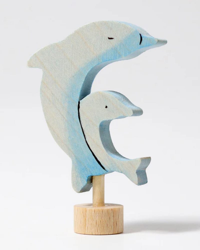 To Delfiner til Bursdagsring | Figur Grimms Lysestake