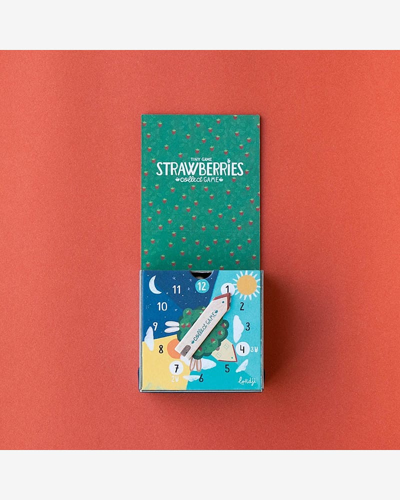 Brettspill Barn 4år+, Pocket size - Familiespill "Samle Jordbær før Grevlingen Kommer" | Tiny Game Strawberries