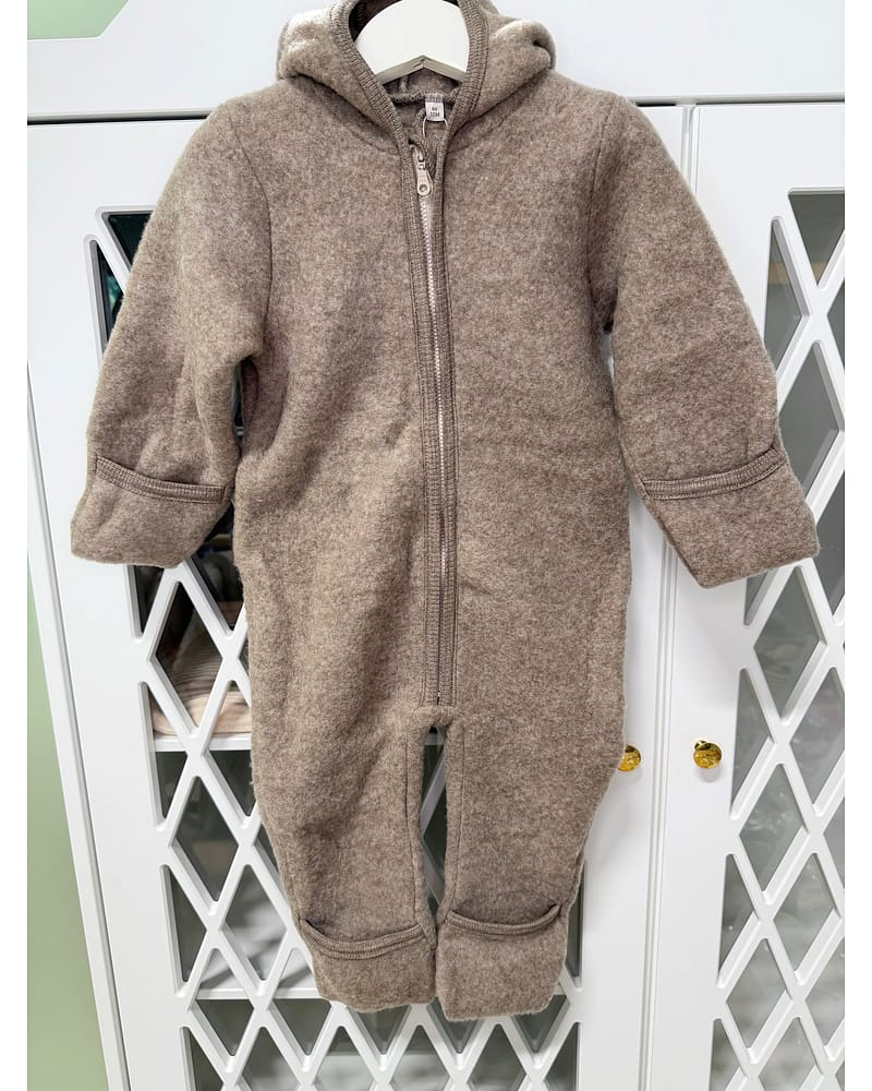 Ulldress i ullfleece - Varm, 100% Merino | Pram Suit Ears Wool Fleece