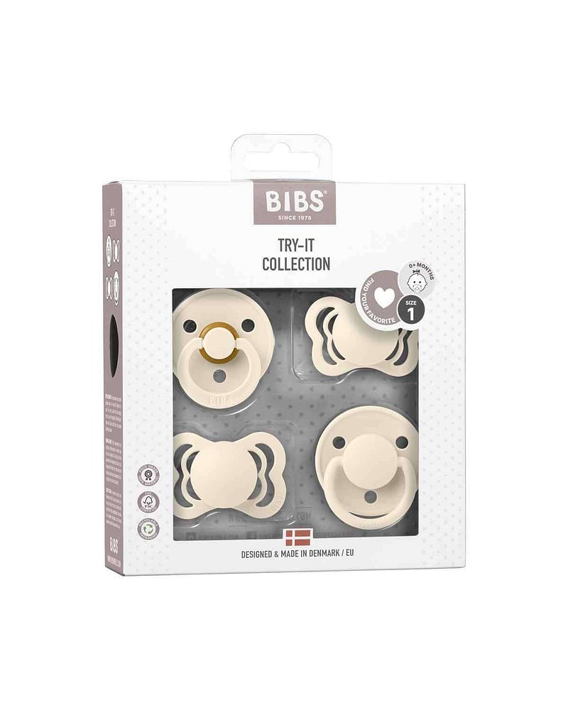 BIBS Try-it-Collection - Smokkepakke 4stk, Naturgummi | 0-6 mnd