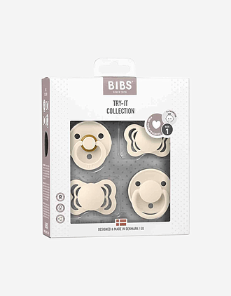 BIBS Try-it-Collection - Smokkepakke 4stk, Naturgummi | 0-6 mnd