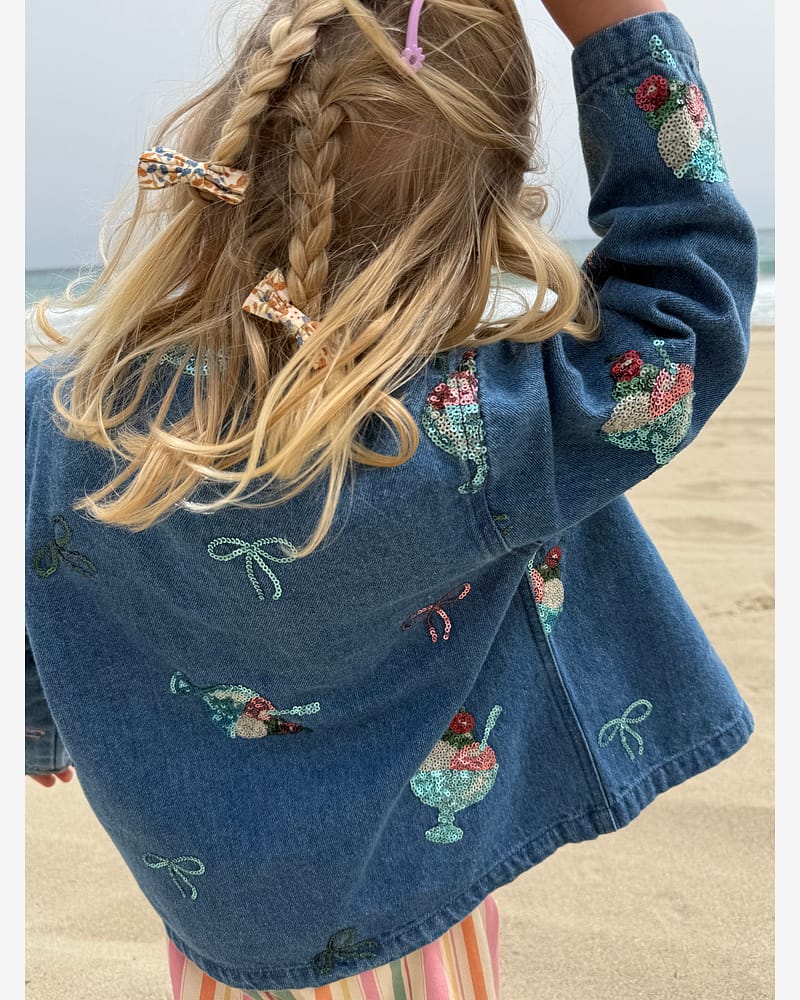 Denim Jakke M/ Glitter Paljetter - Øko Bomull | Magot Sequin Denim Jacket