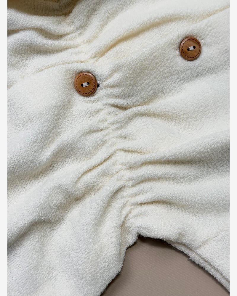 Nattpose Baby M/ Knapper - Ullfrottè, 100% Merino