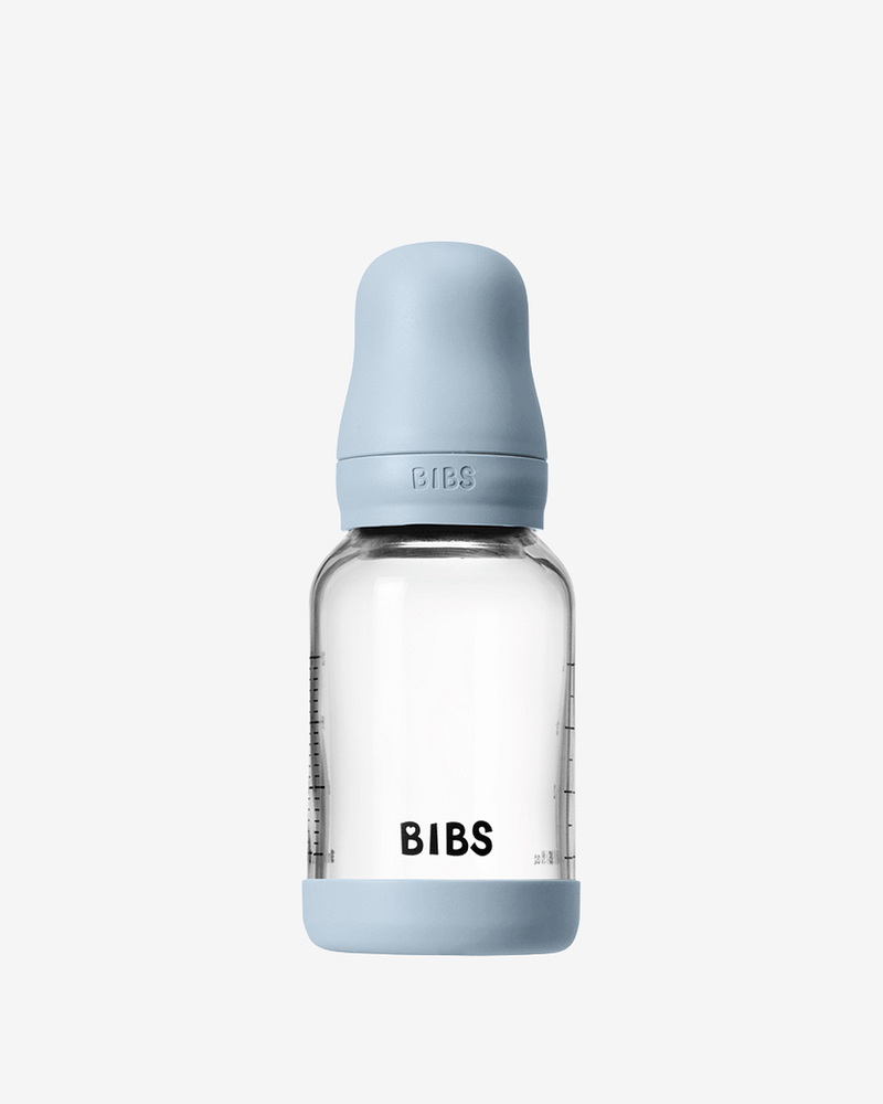 BIBS Tåteflaske i Glass med silikonbunn | Komplett Sett - 120ml