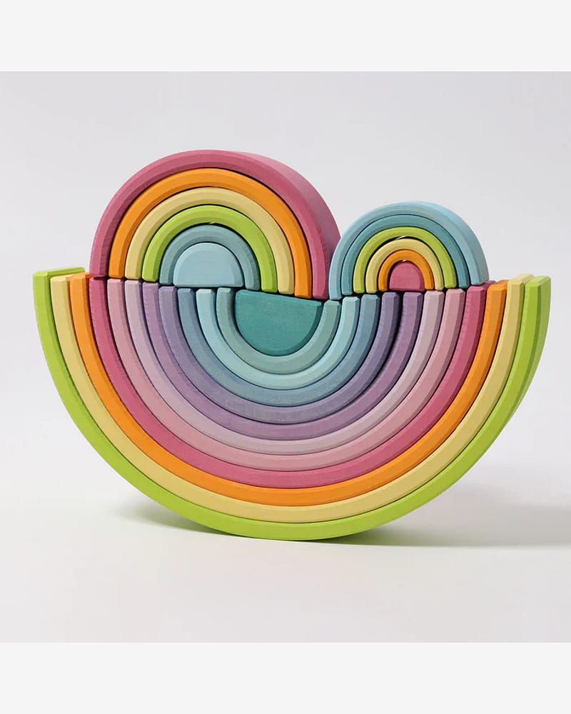 Regnbue Medium Pastel - Stableleke i Tre | Montessori Leker