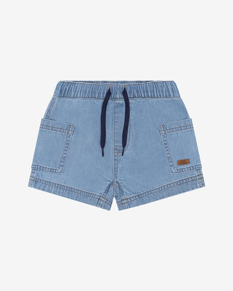 Shorts til Barn m/ Elastisk linning og snøring | HCHans Soft denim