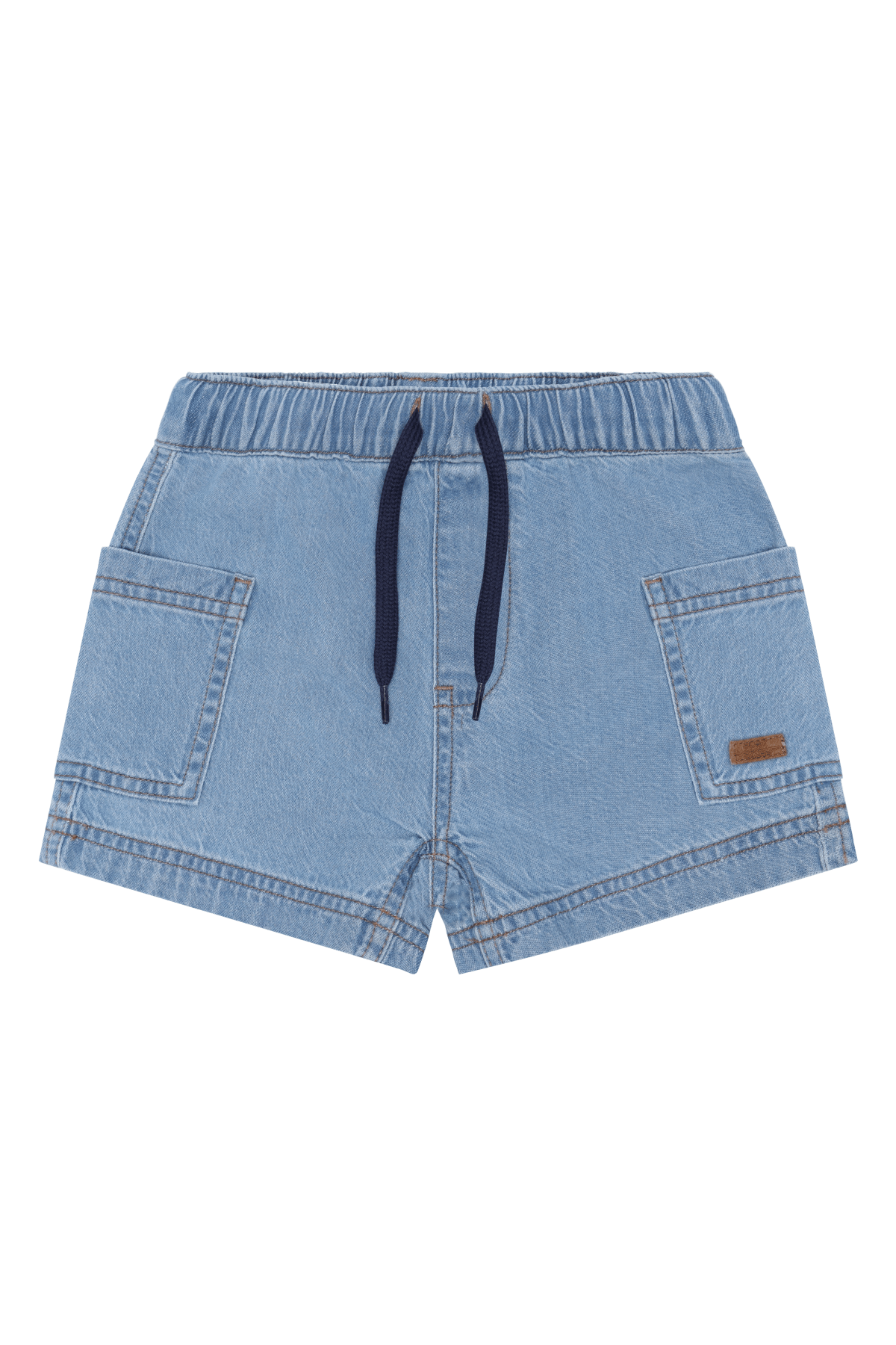 Shorts til Barn m/ Elastisk linning og snøring | HCHans Soft denim, Blue Denim