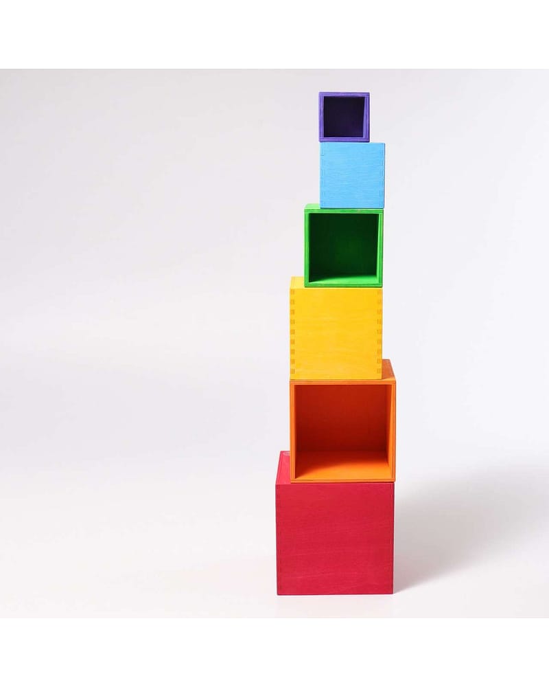 Stablekasser Regnbue 6pk - Leke i Tre | Montessori Leker