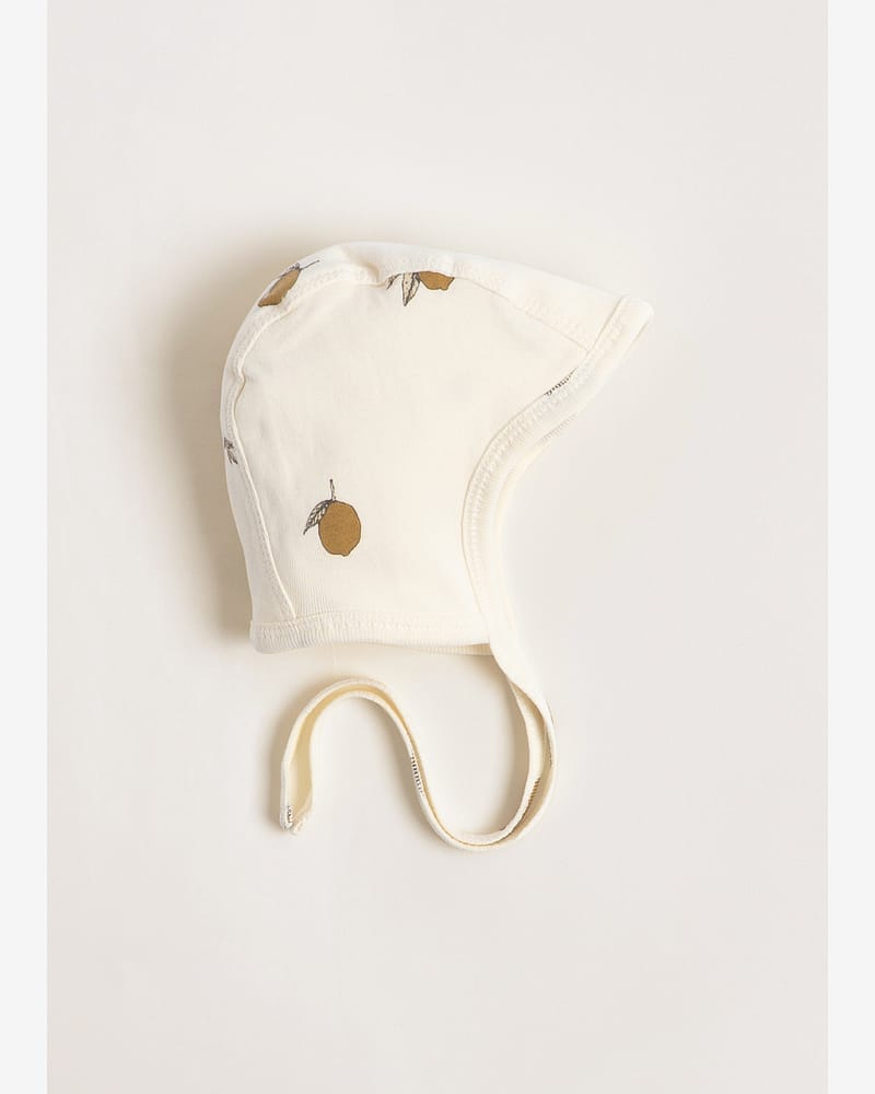 Babylue med knyting - 100% Økologisk Bomull | Baby Helmet GOTS