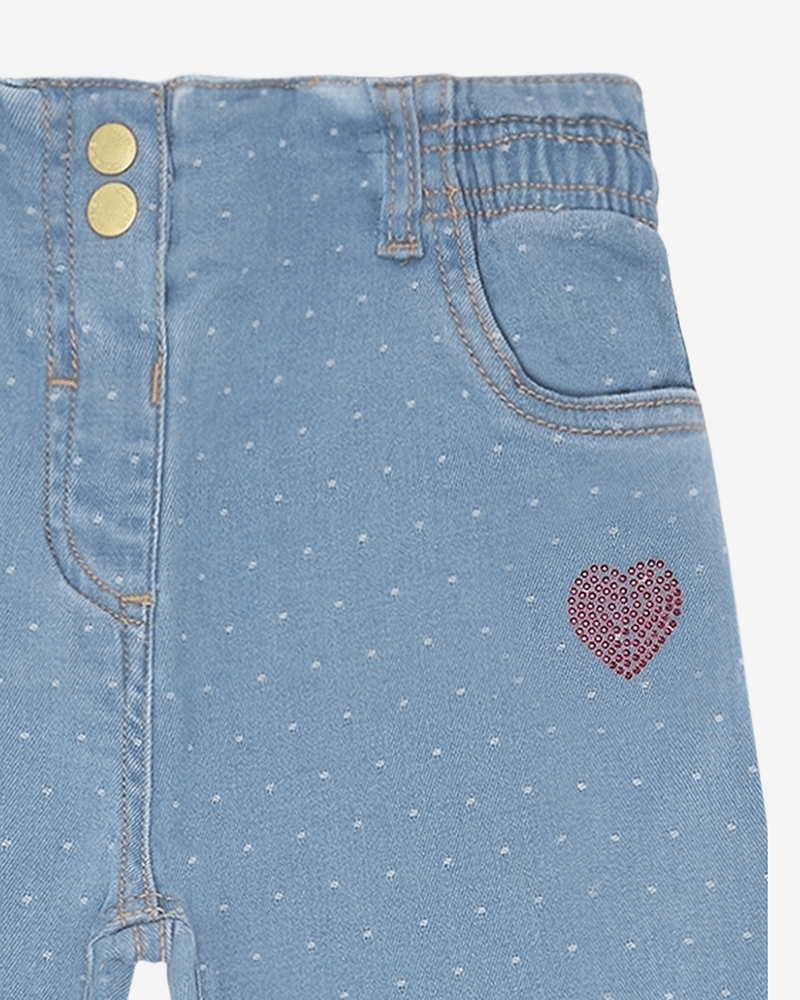 Denim Bukse Barn m/ Glitter Paljetter - 100&% Bomull | HCTheresa Dotty denim