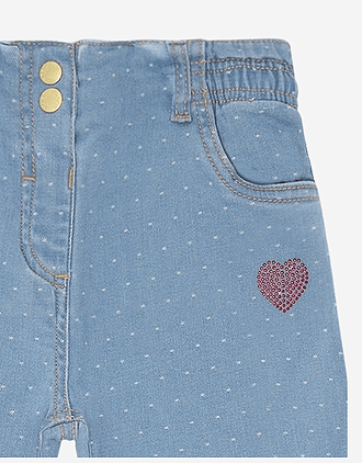 Denim Bukse Barn m/ Glitter Paljetter - 100&% Bomull | HCTheresa Dotty denim