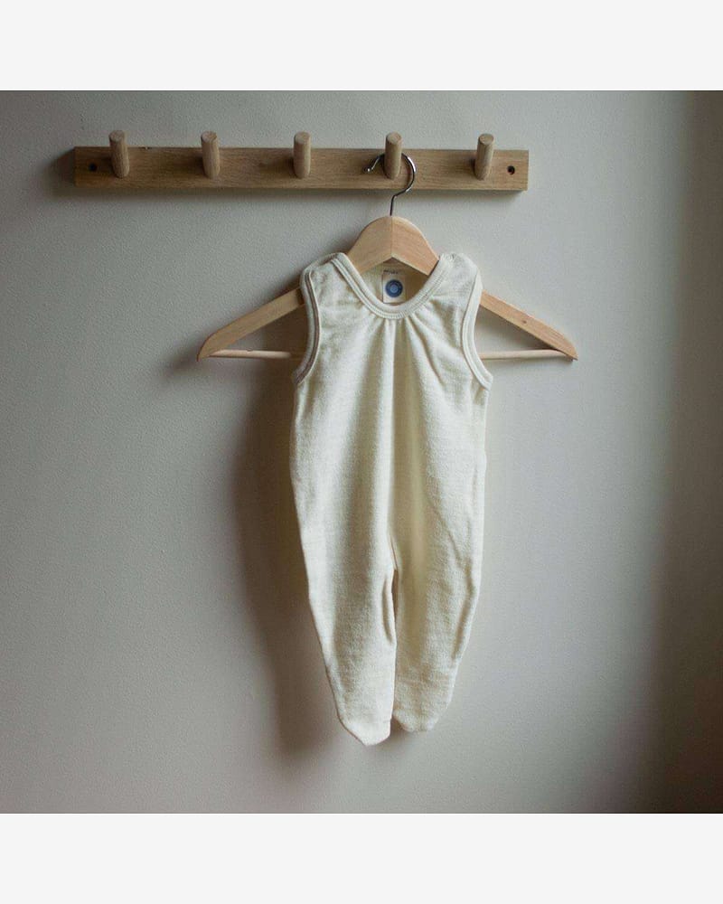 Sparkebukse med Føtter i ullfrotte - ubehandlet ull