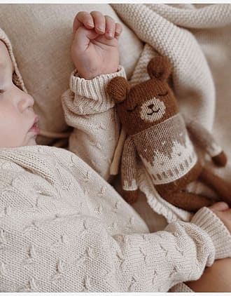Kosebamse - Håndstrikket Alpakkaull | Teddy Knit Toy