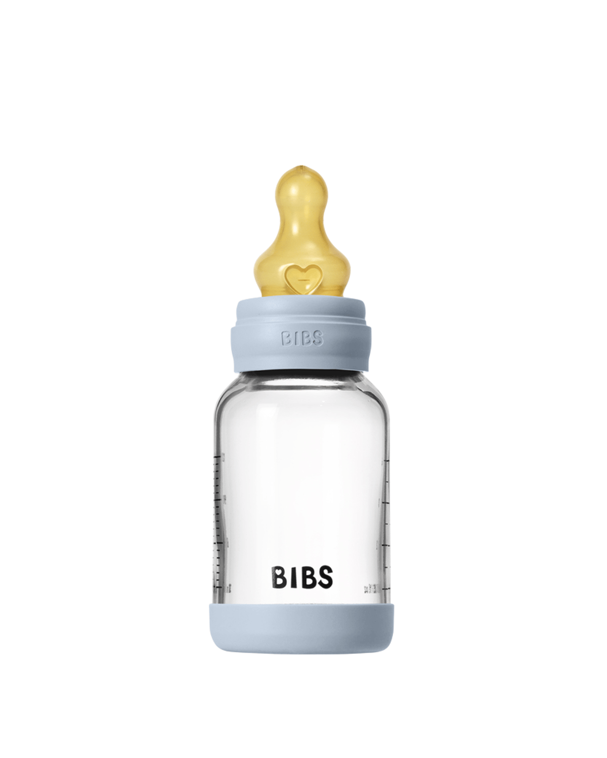 BIBS Tåteflaske i Glass med silikonbunn | Komplett Sett - 120ml