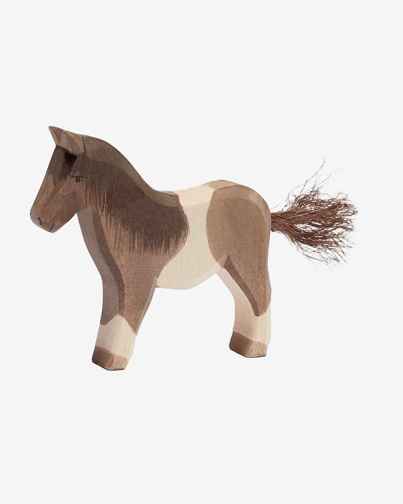 Hest Lekedyr - Håndlaget Trefigur | Bondegård Leke, liten 10cm