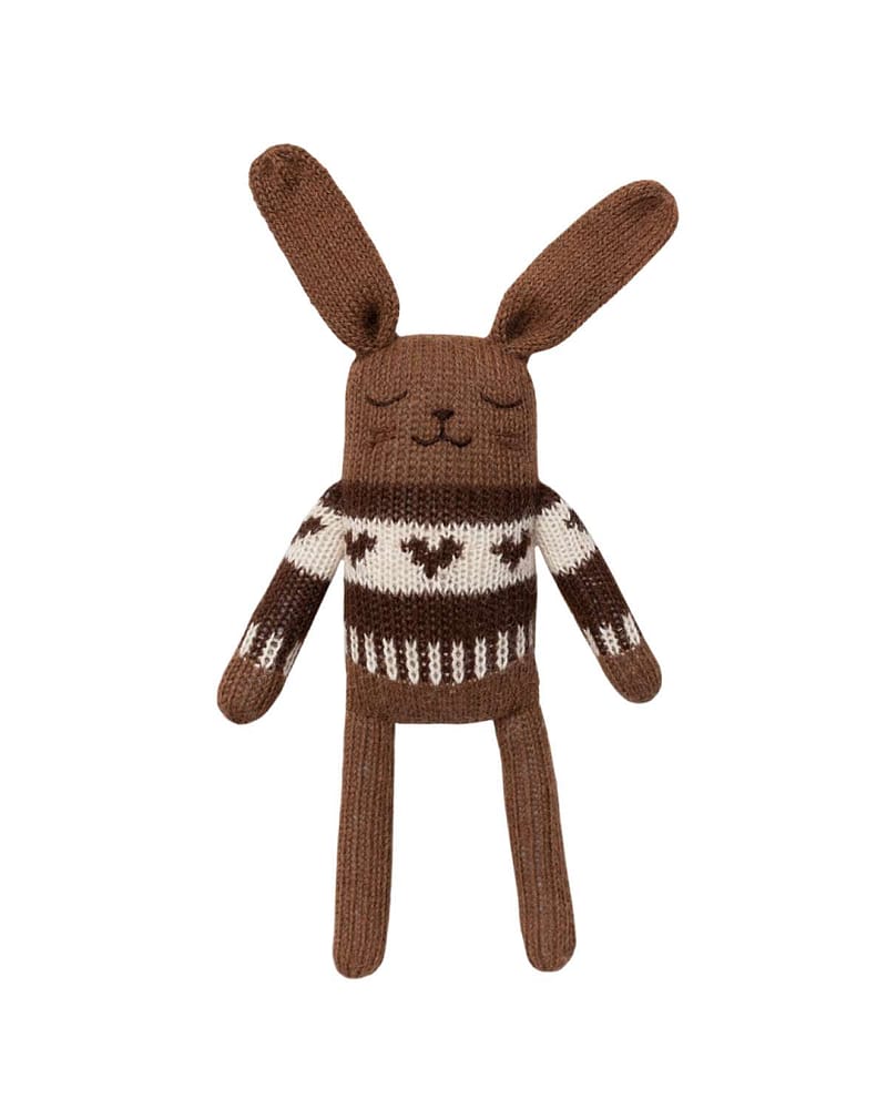 Kosebamse - Håndstrikket Alpakkaull | Bunny Knit Toy
