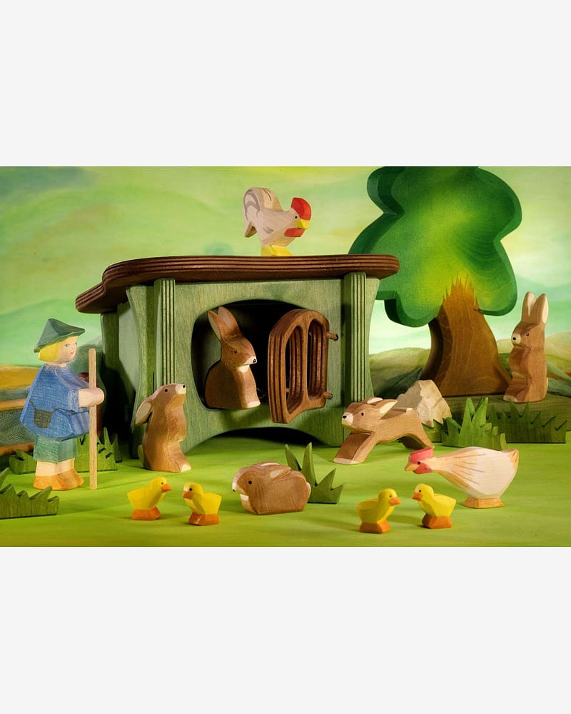 Kanin - Håndlaget Trefigur | Dyrefigurer Bondegård og Skog