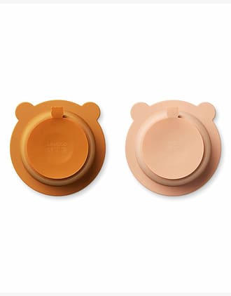 2pk Skål med Sugekopp - Silikon - Peony