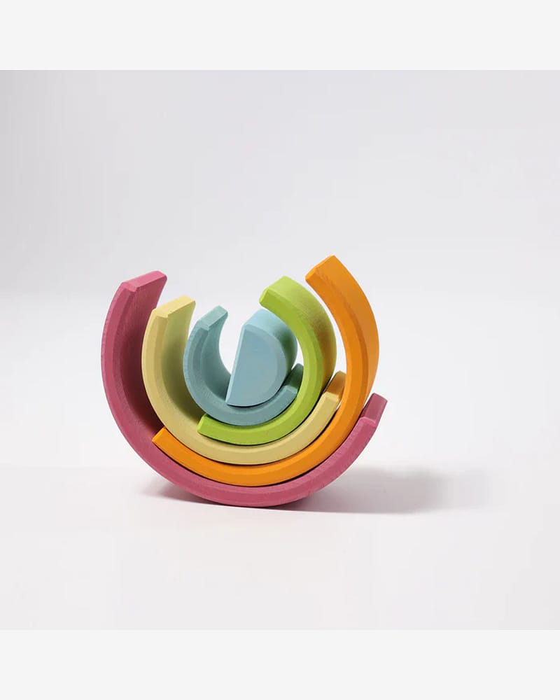 Regnbue Medium Pastel - Stableleke i Tre | Montessori Leker