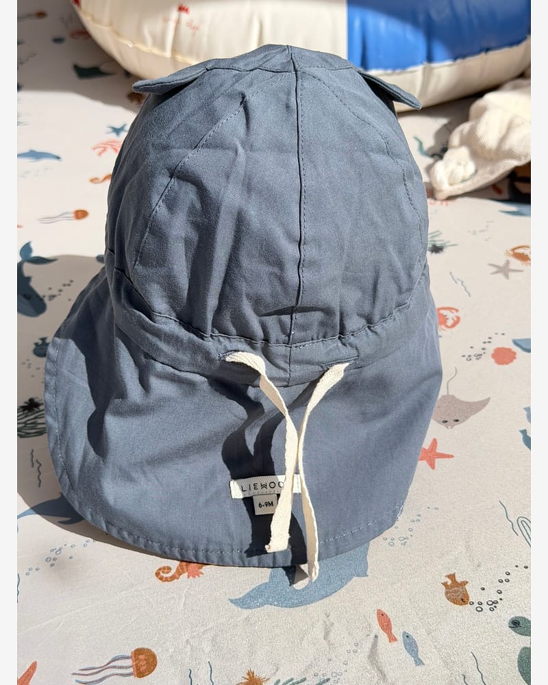 Solhatt m/ Nakkeskygge - Reversibel, 100% Øko Bomull | Gorm