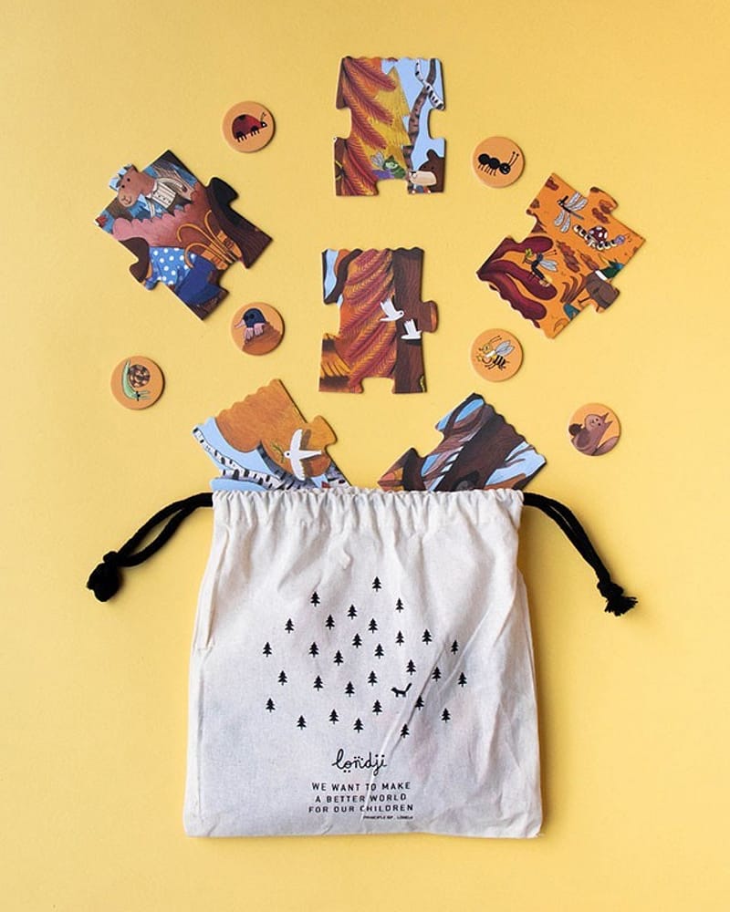 Puslespill og "Hvor er..."-spill - 2i1 Puslespill Barn 3år+ | Bear’s Forest