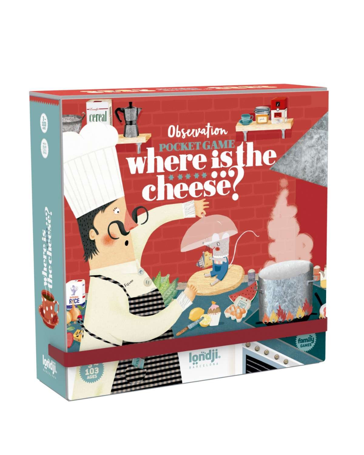 Brettspill Barn 3år+ “Hjelp Kokken”- finn og være rask! | Pocket size “Where is the Cheese”