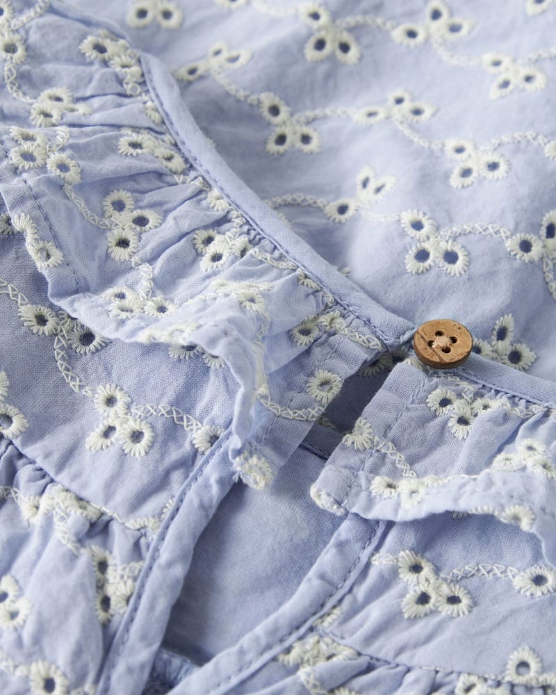 Bluse Barn M/ Volangerkrage - Øko Bomull | NMFTESSIE LS LOOSE SHIRT LIL