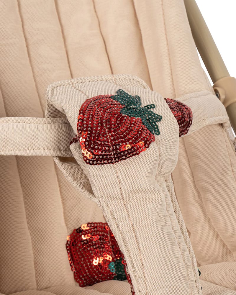 Dukkevogn m/ Glitrende Paljetter - Trille m/ Stelleveske | Tulle Doll Stroller