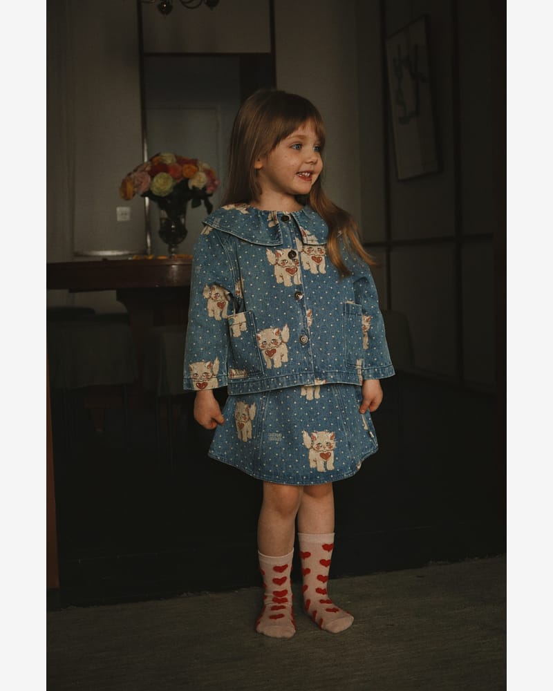Denim Jakke M/ Print - Øko Bomull | Magot Collar Jacket GOTS