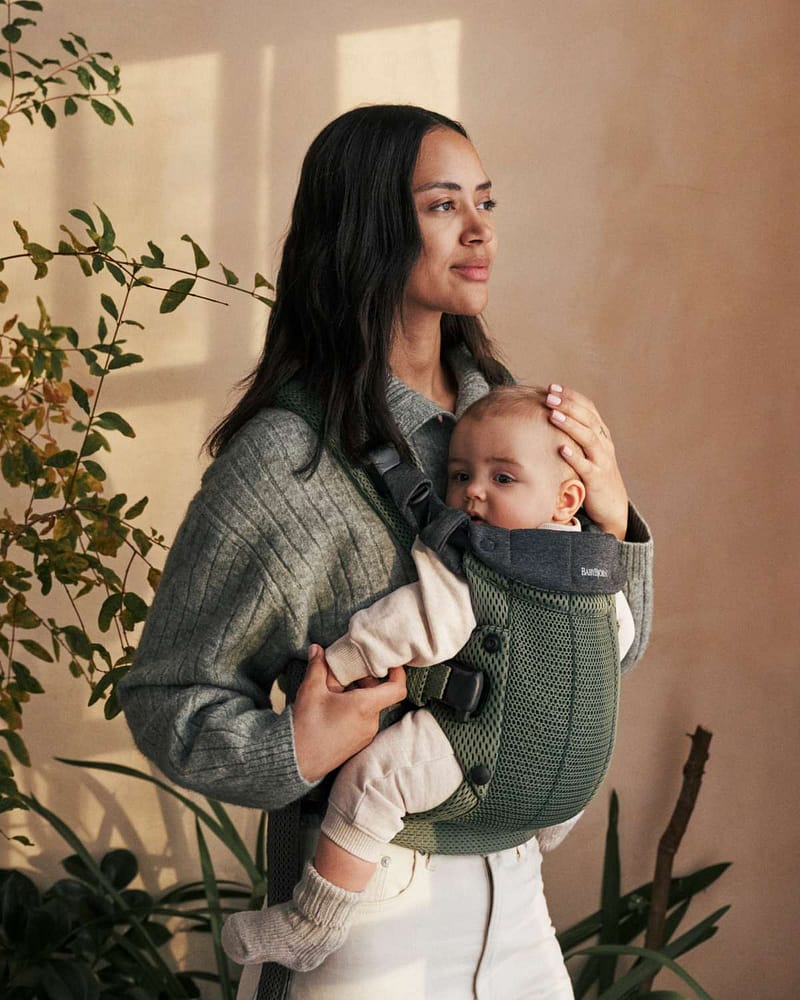 Bæresele Harmony - Front & Rygg - Ekstra Ryggstøtte - Baby Carrier 0-3år, Mørkgrønn