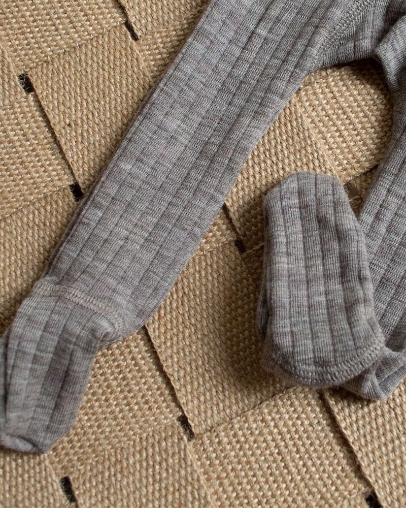 Leggings med fot - 100% Merino - Rib - Basic
