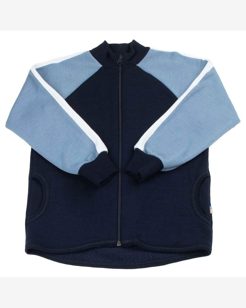 Ullgenser i glatt ullfleece - Cardigan m/ glidelås