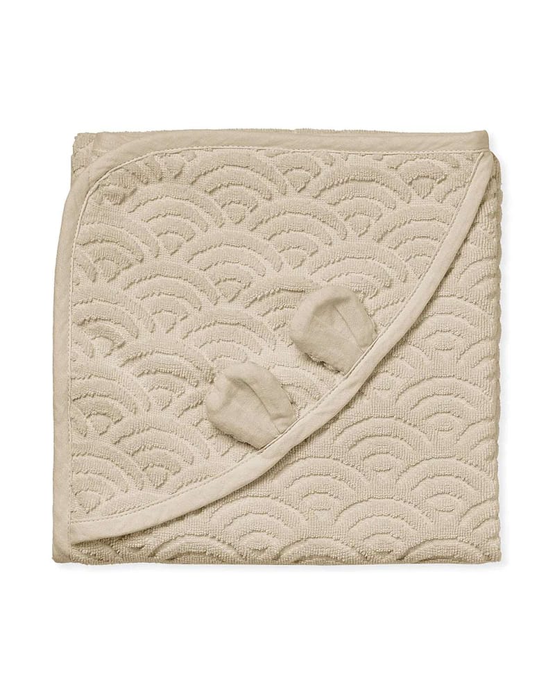 Badehåndkle Baby m/ Hette | 80x80 cm - 100% Øko Bomull