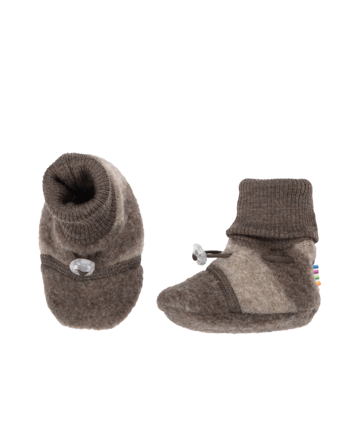 Ulltøfler i dobbel Ullfleece – 100% Merino | Heavy Basic, Brun / Beige Striper
