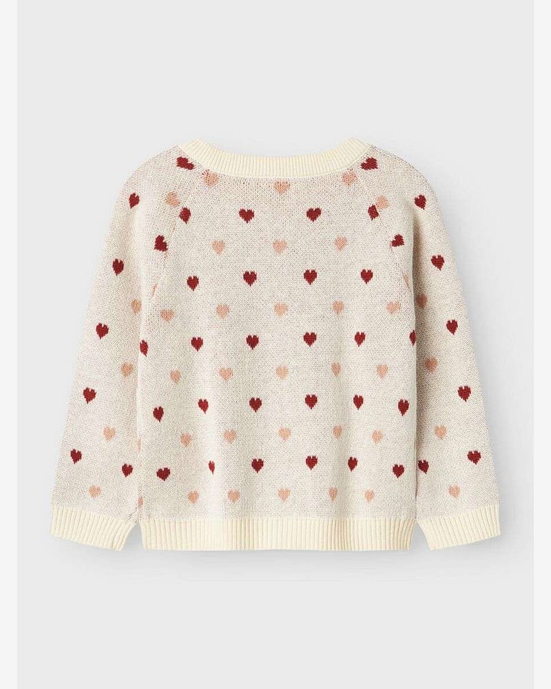 Cardigan Barn - Jacquardvevd, Øko Bomull | Saran Knit Card Heart