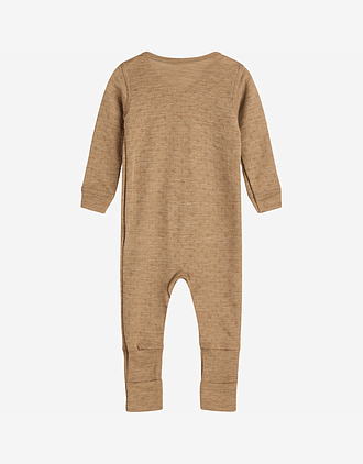 Ullpysj Baby - Heldrakt to-veis glidelås og trylleføtter - Pointelle, 85% Merino, 15% Silke | HCMili Pointelle