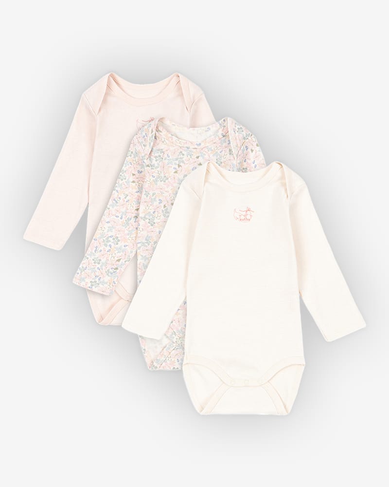 3pk. Body m/ Konvolutt Hals - 100% Øko Bomull | Fio Body - Gavepakke