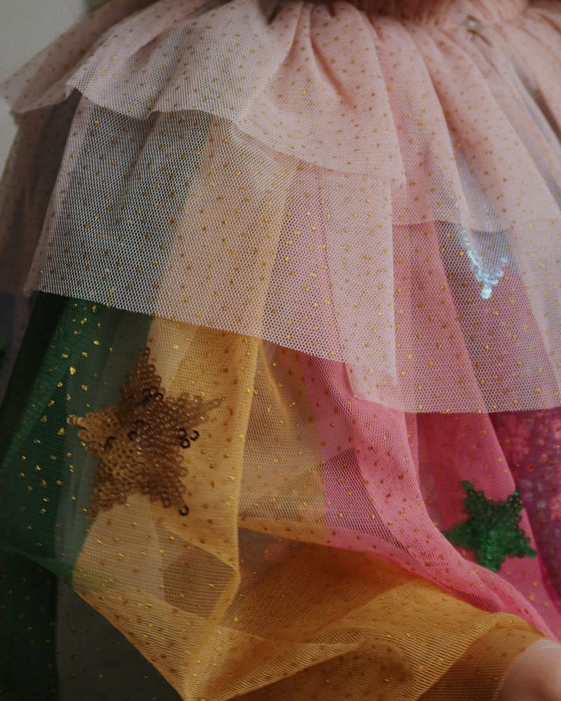 Kostyme m/ Glitter Paljetter - Kappe og Stav | Glitter Rainbow Costume